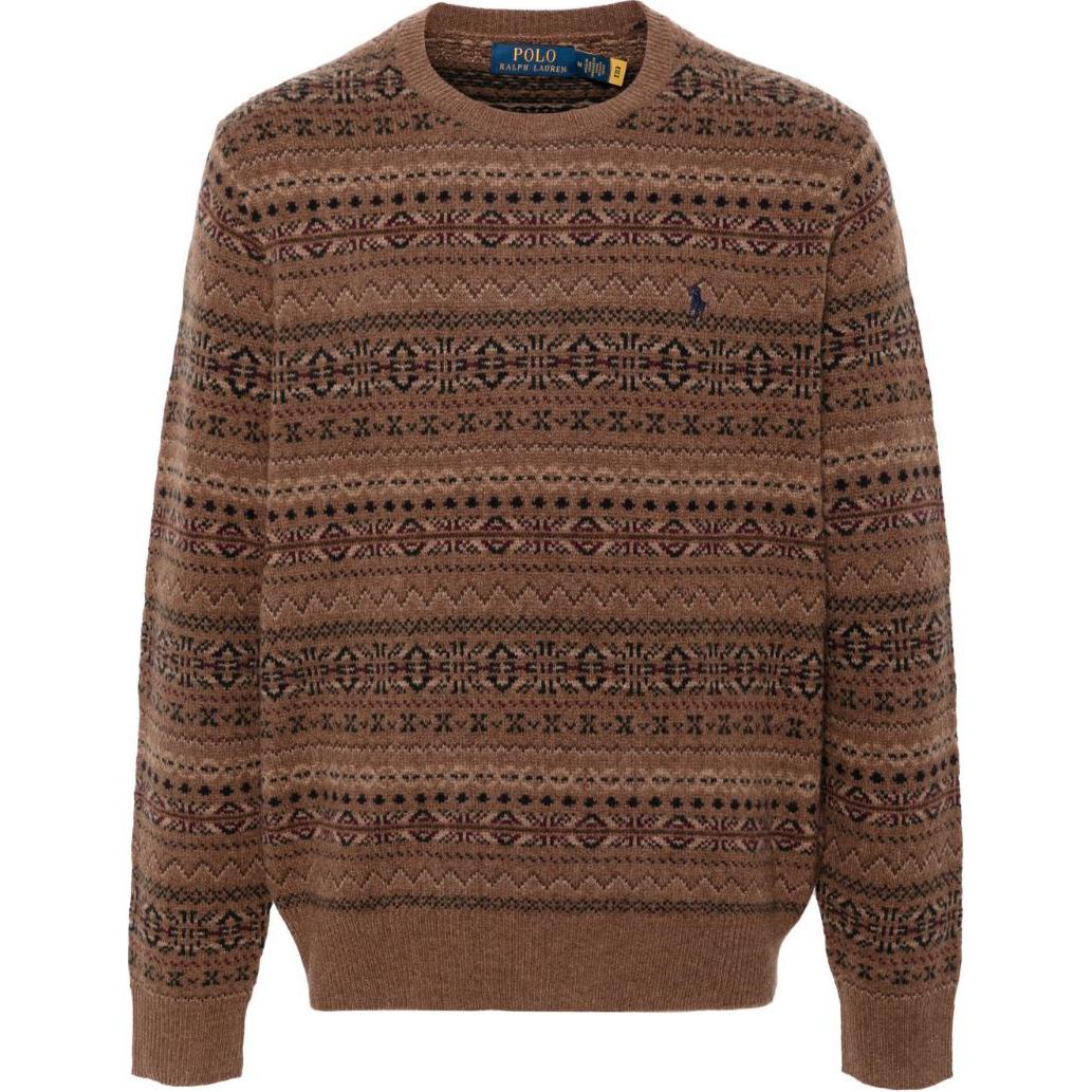 Свитер с узором Fair Isle Polo Ralph Lauren, camel коричневый — фото 3