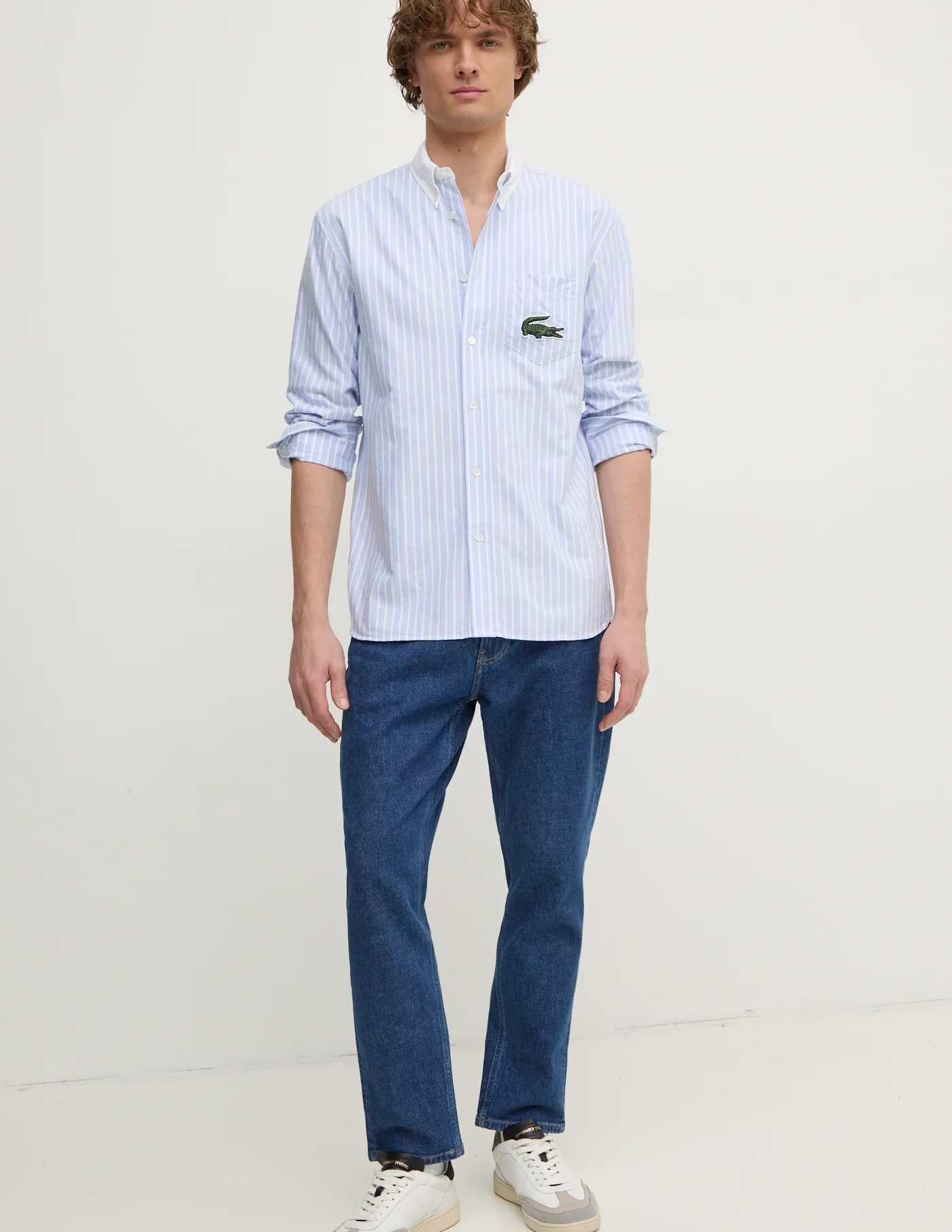 

Хлопковая рубашка Lacoste, синий