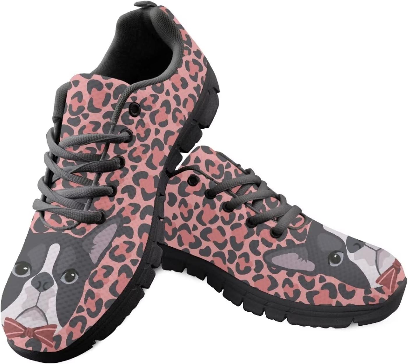 

Женские кроссовки Yzaoxia, размер 5-11, для трейл-раннинга и мужские спортивные кроссовки для ходьбы, походов и тренировок в зале, Boston Terrier Leopard Print