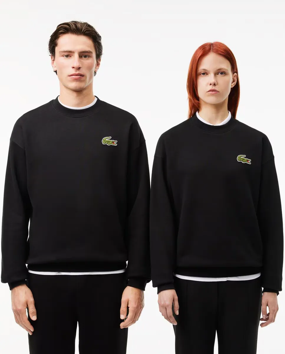 

Толстовка свободного кроя унисекс со значком Lacoste, черный