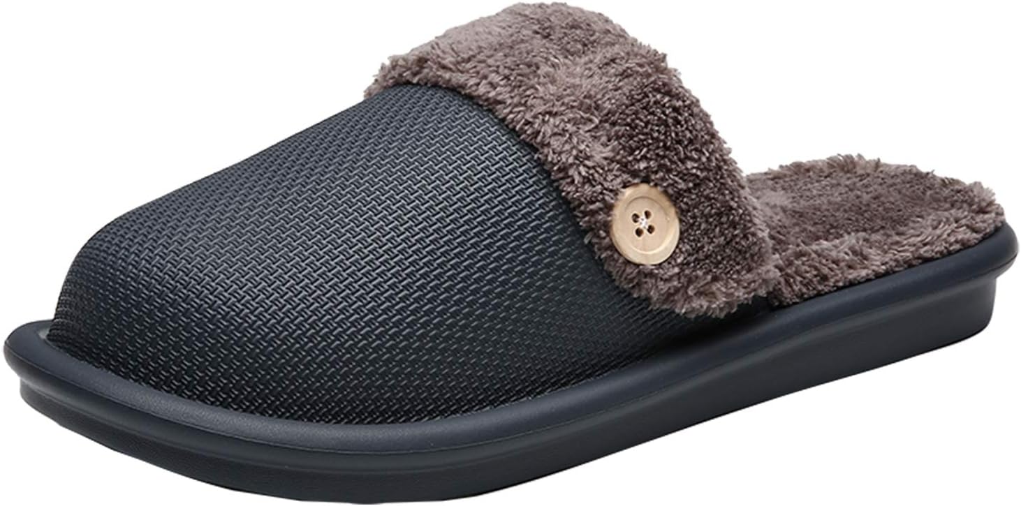 

Мужские и женские пушистые домашние тапочки для дома, теплые, водонепроницаемые, универсальная обувь для спальни Yuktopa, темно-серый