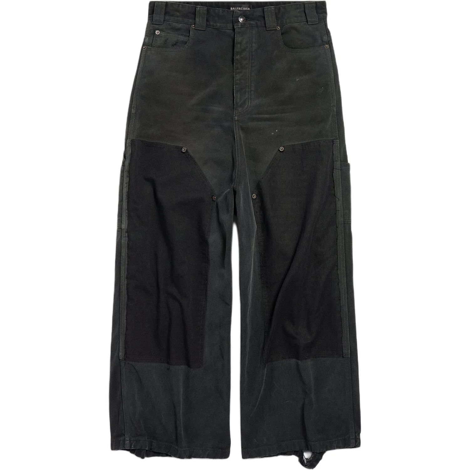Ripped Off Baggy Jeans Balenciaga, черный