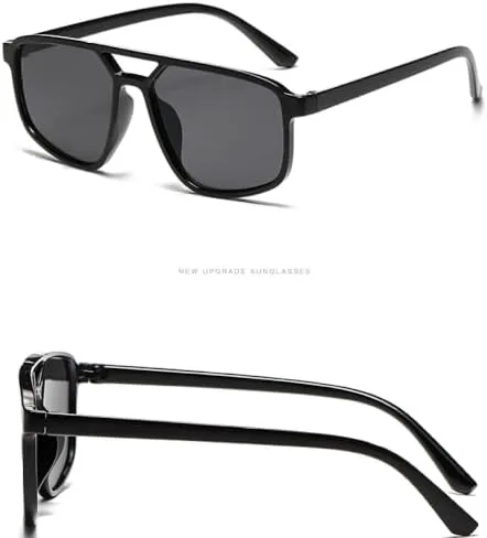 

Винтажные солнцезащитные очки в маленькой квадратной оправе для женщин и мужчин, модные солнцезащитные очки с двойной перемычкой, стильные женские очки MTZJH, Green