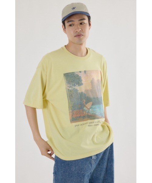 

RODEO CROWNS WIDE BOWL Футболка с фотопринтом Rodeo Crowns, свободный крой, светло-желтая