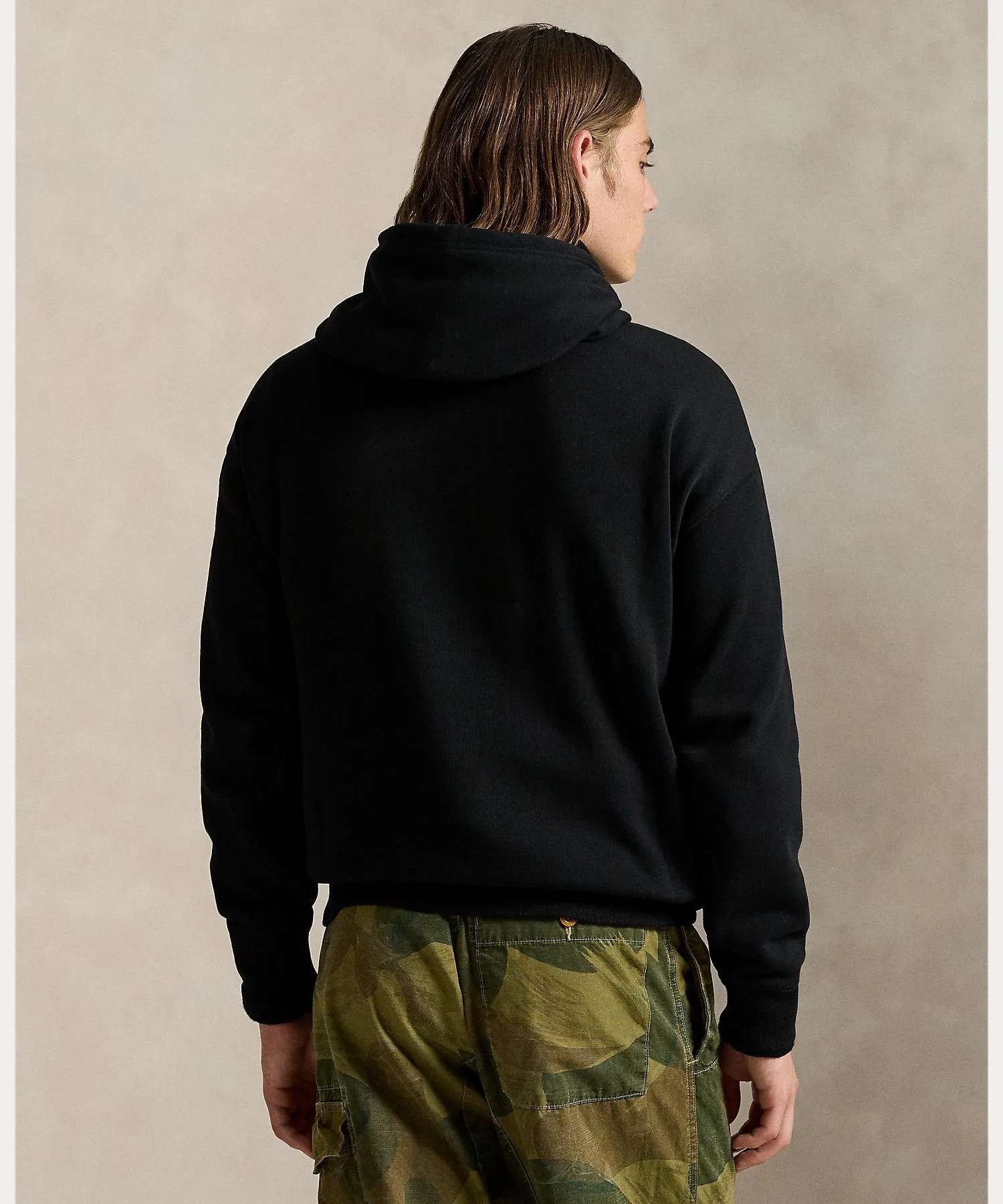 Толстовка с капюшоном из флиса большого размера Polo Ralph Lauren, 001 Black — фото 4