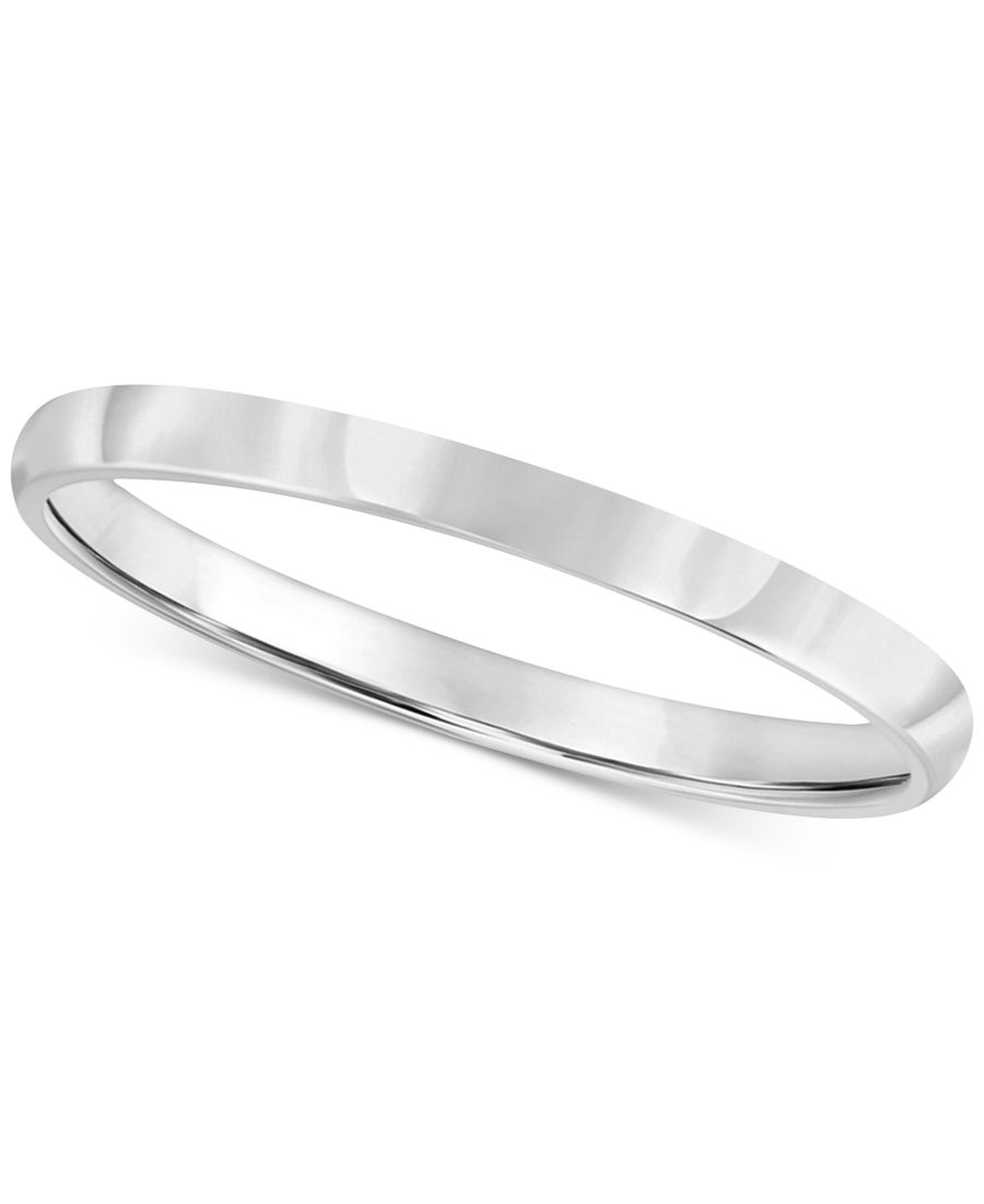 

Кольцо из 14-каратного золота, обручальное кольцо 2 мм Macy's, White Gold