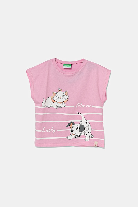 

Детская хлопковая футболка United Colors Of Benetton, розовый