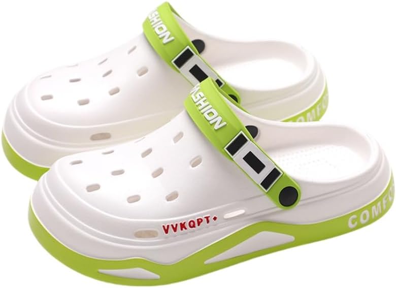 

Мужские тапочки с закрытым носком однотонного цвета, дышащие, с толстой подошвой, удобные, нескользящие, прочные мягкие EVA подошвы, летние сабо Clolinde, зеленый