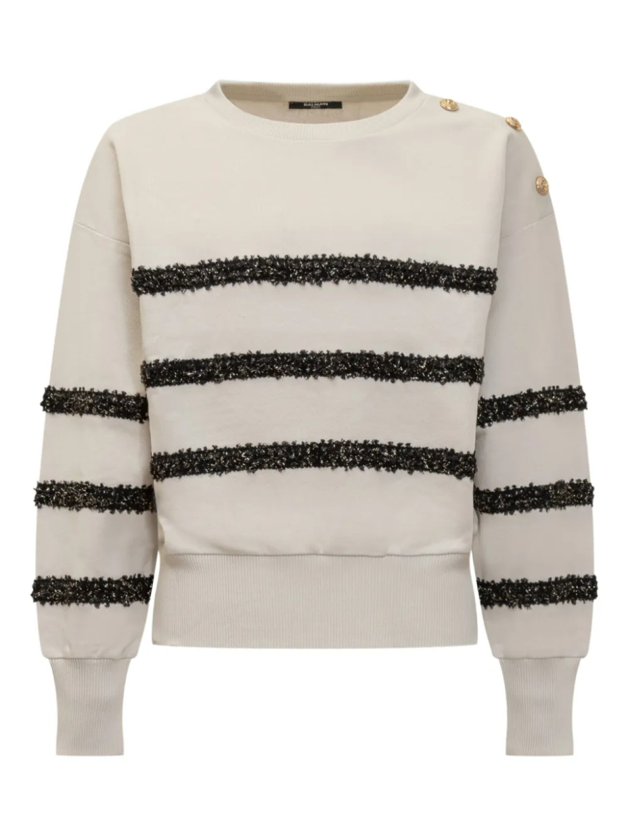 

Balmain Kids декорированная полосатая толстовка, белый