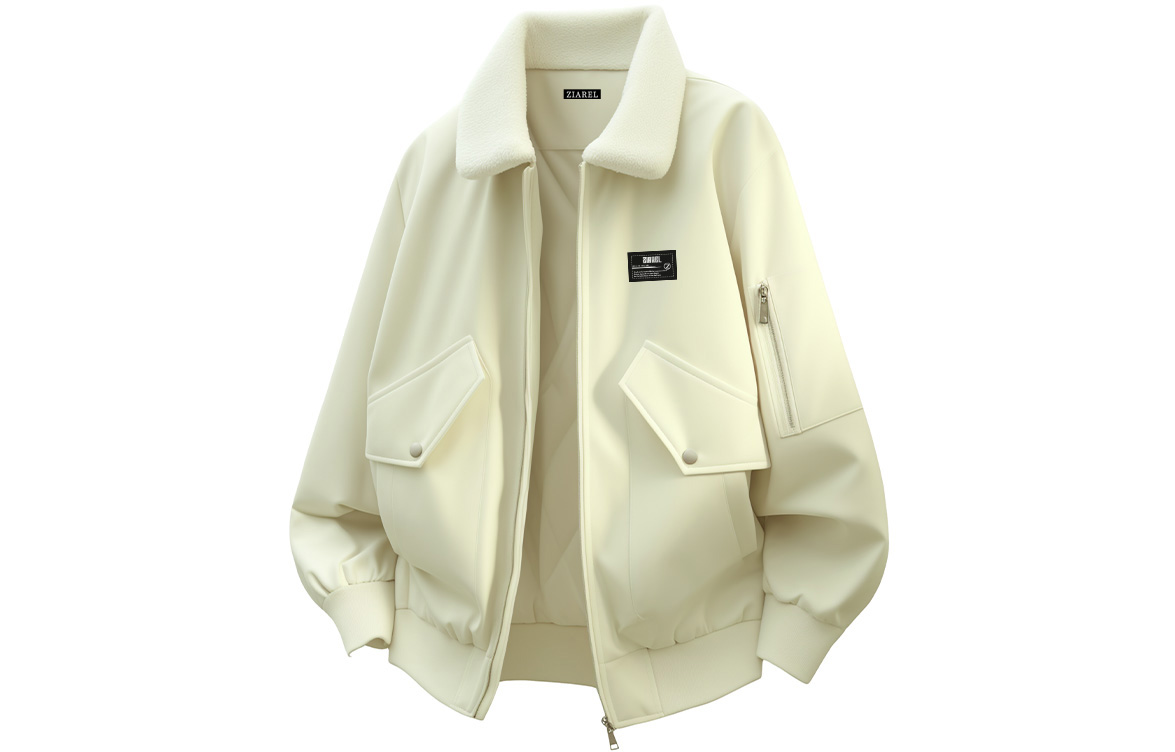 

Пуховик Unisex Lapel Thickened ZIAREL, светло-хаки[removable logo]