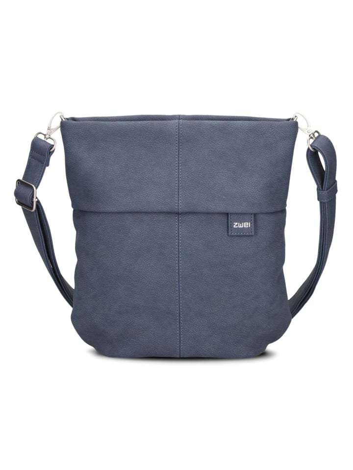 

Сумка через плечо Mademoiselle.M 27 см из нубука синего цвета Zwei