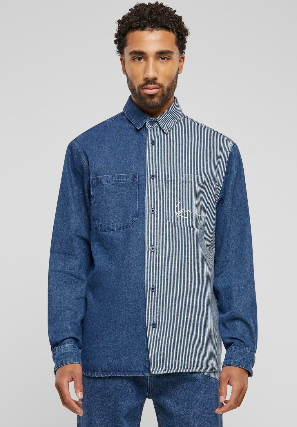 

Рубашка Chest Signature Stripe Block Karl Kani, цвет blue white