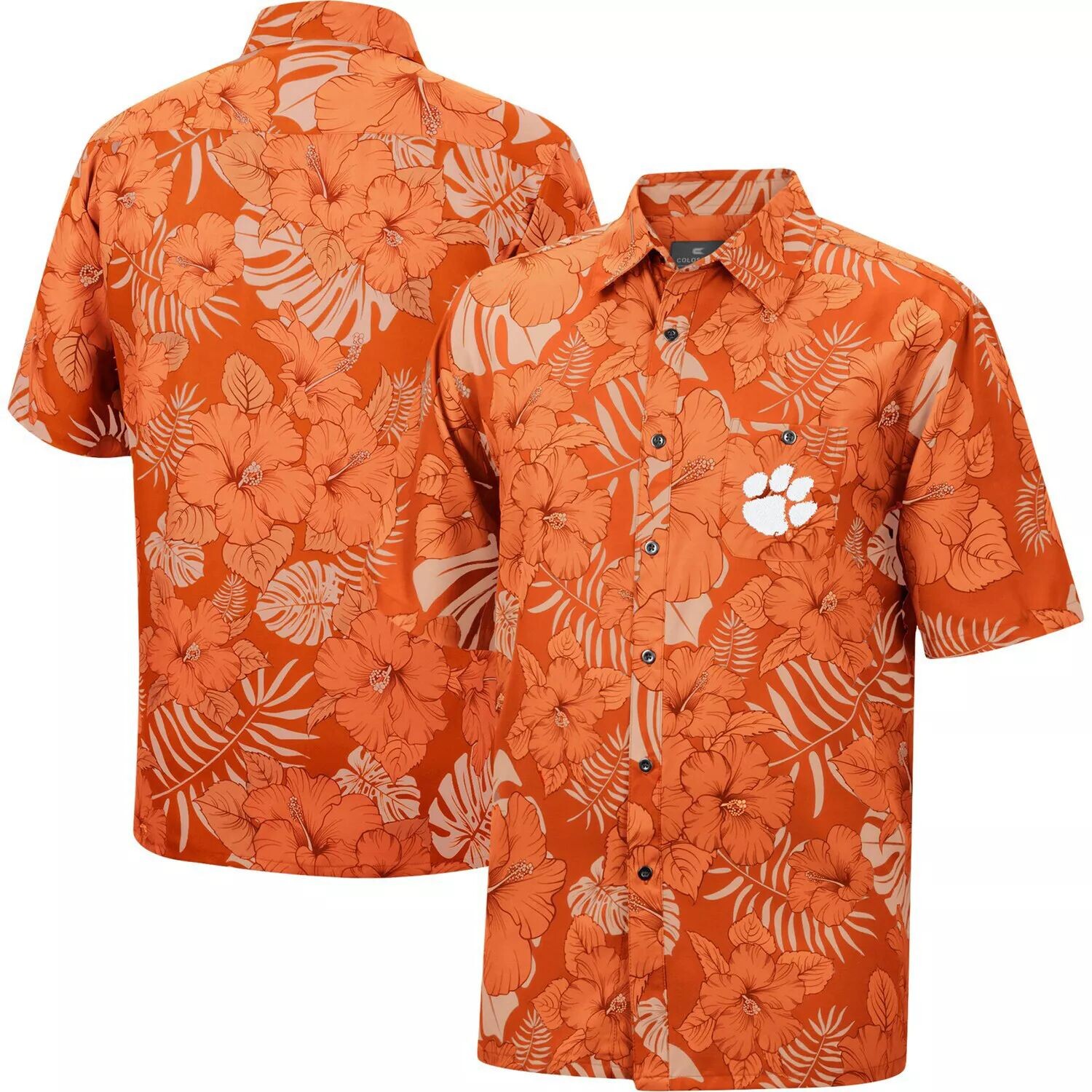 

Мужская оранжевая рубашка на пуговицах Clemson Tigers The Dude Camp Colosseum