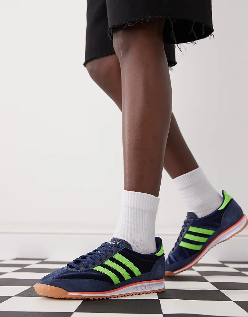 Кроссовки SL 72 OG темно-синего и зеленого цветов adidas Originals