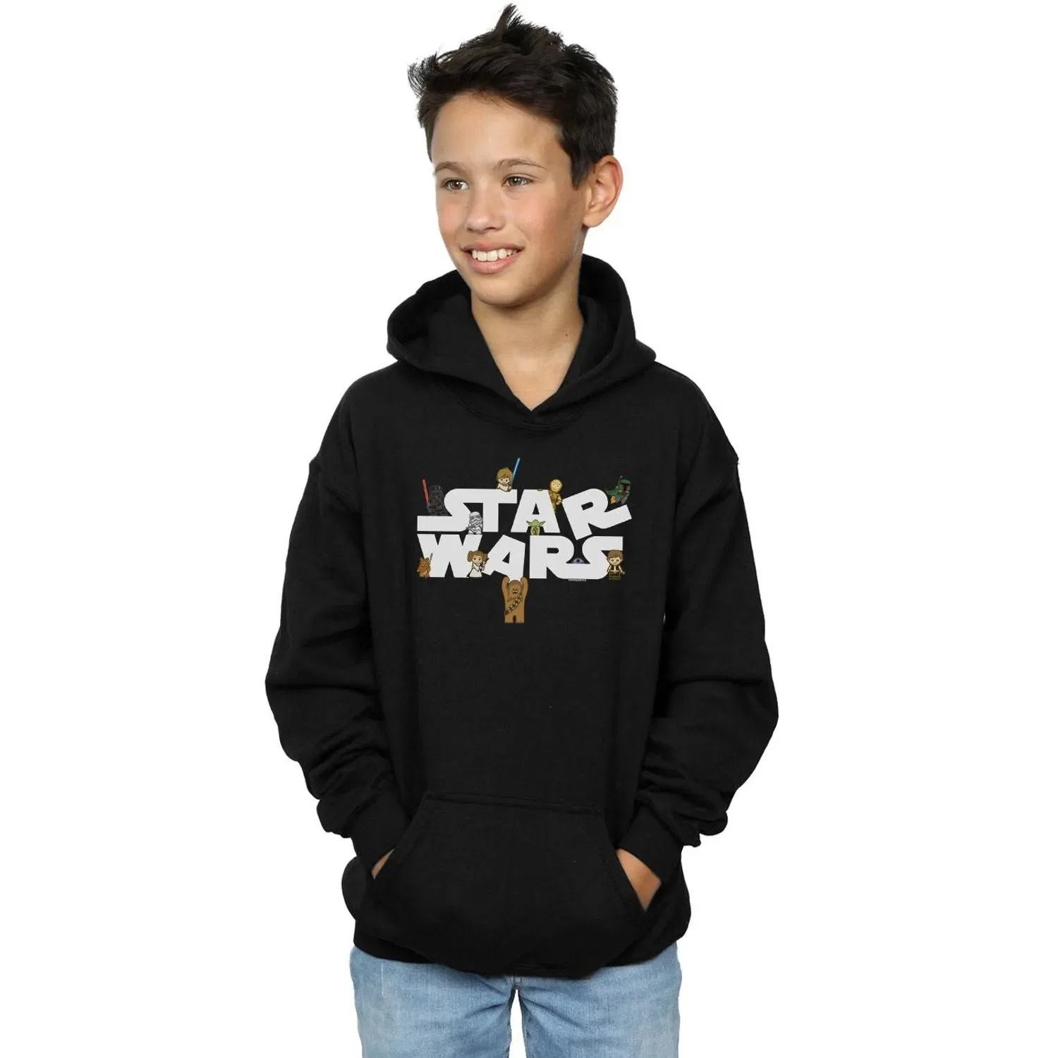 Детский худи с принтом Star Wars, черный