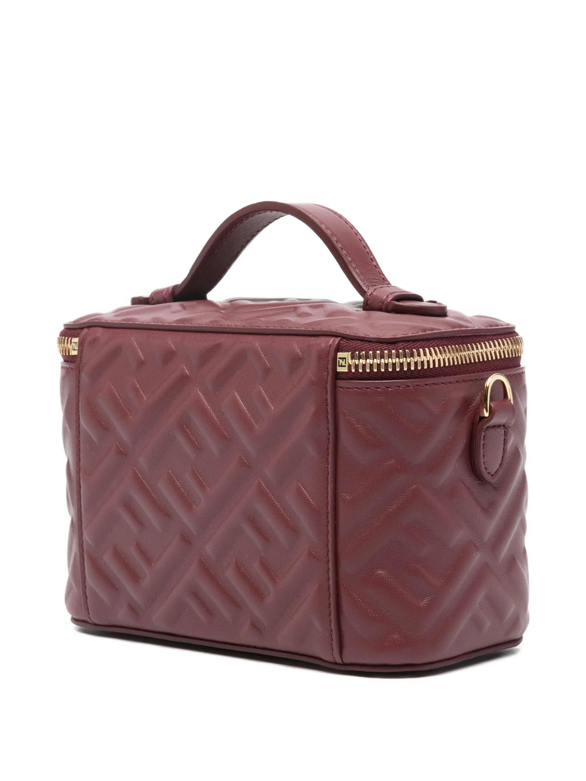 Мини-сумка Vanity FF с логотипом из кожи Fendi, красный — фото 2