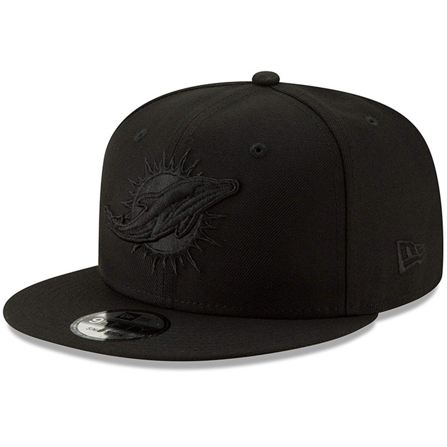 

Мужская регулируемая кепка New Era Black Miami Dolphins Black On Black 9FIFTY