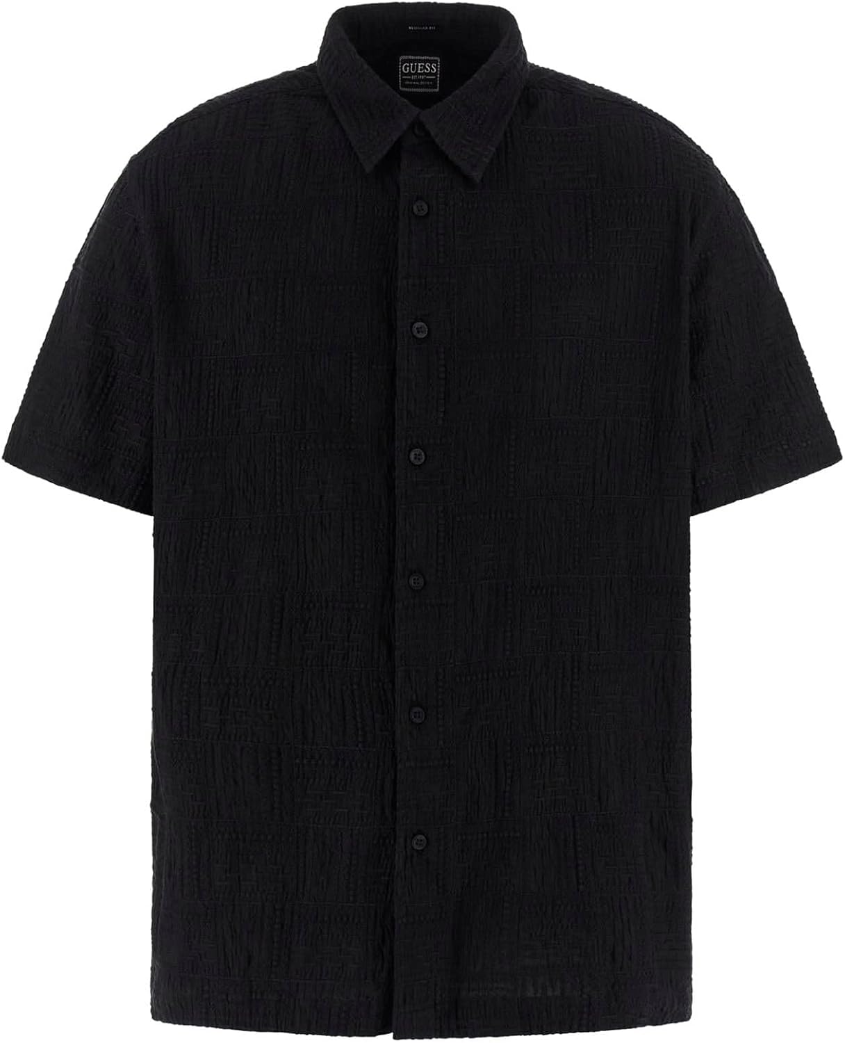 

Мужская короткая рубашка с вышивкой Idris GUESS, Jet Black