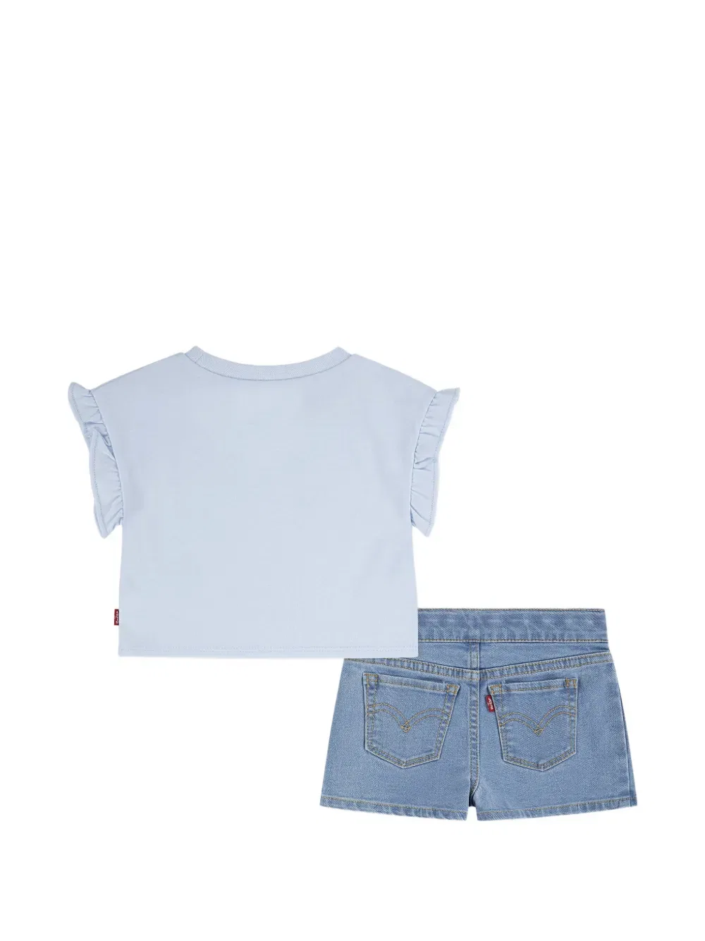 Комплект из двух плиссированных шорт с логотипом Levi'S Kids, синий — фото 2