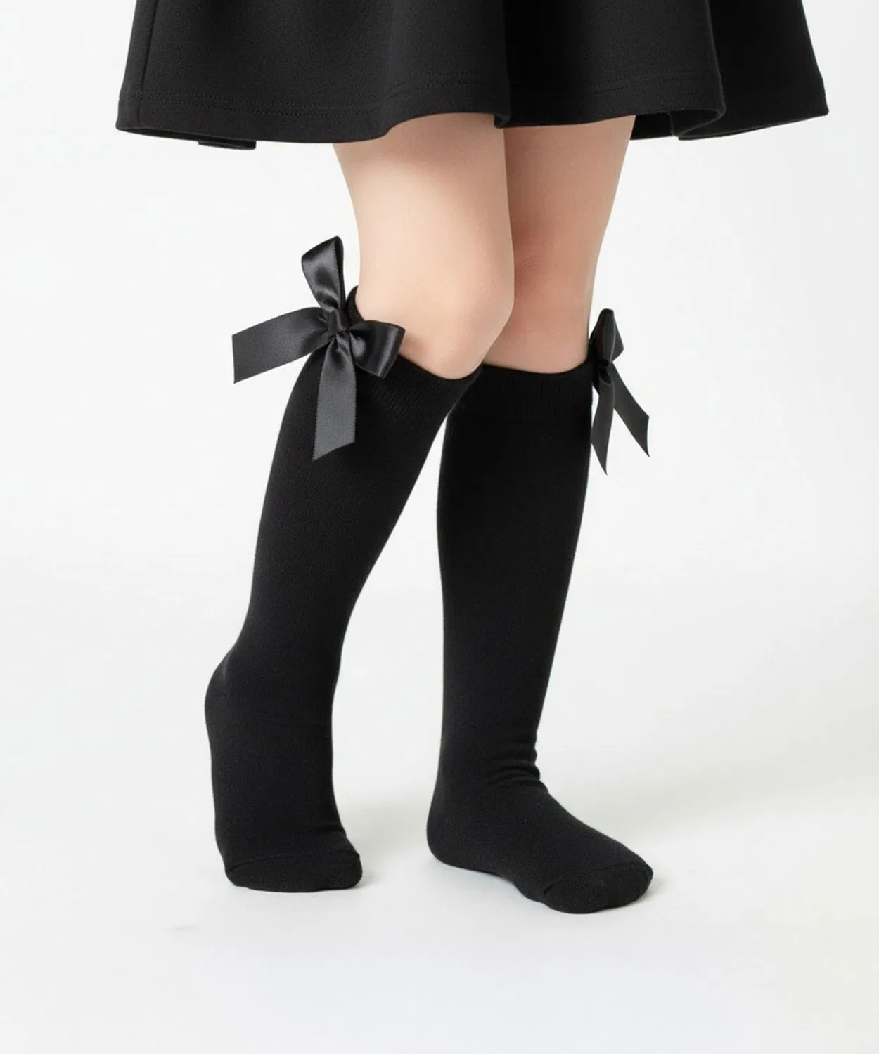 Гольфы с бантом Rora Emary Ribbon, хлопок, черные
