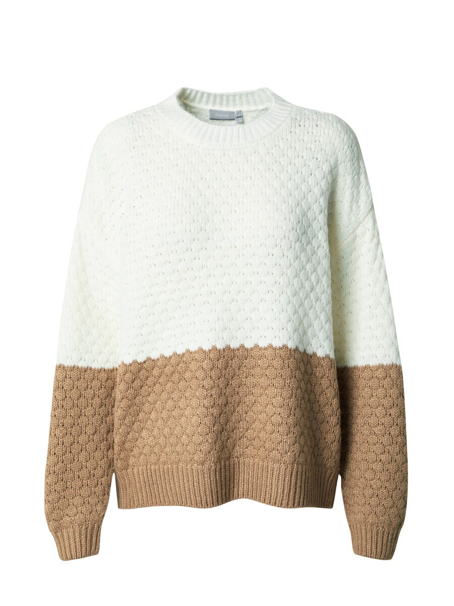

Тонкий вязаный свитер Fransa Sweater LINDSY, цвет dark beige/white