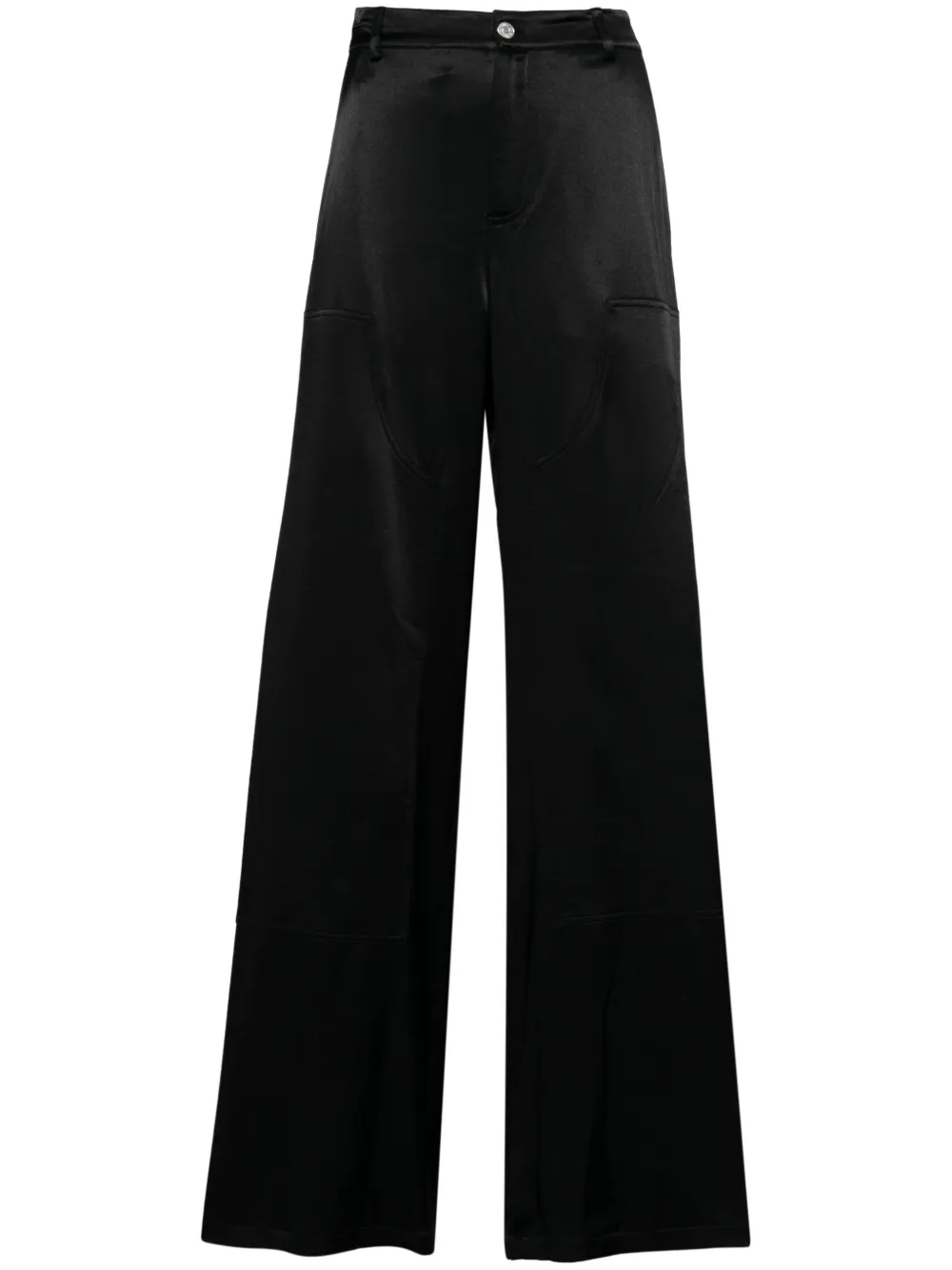 

Атласные брюки широкого кроя MOSCHINO JEANS, черный