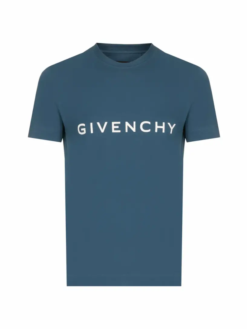 

Хлопковая футболка с логотипом Givenchy, тёмно-синий