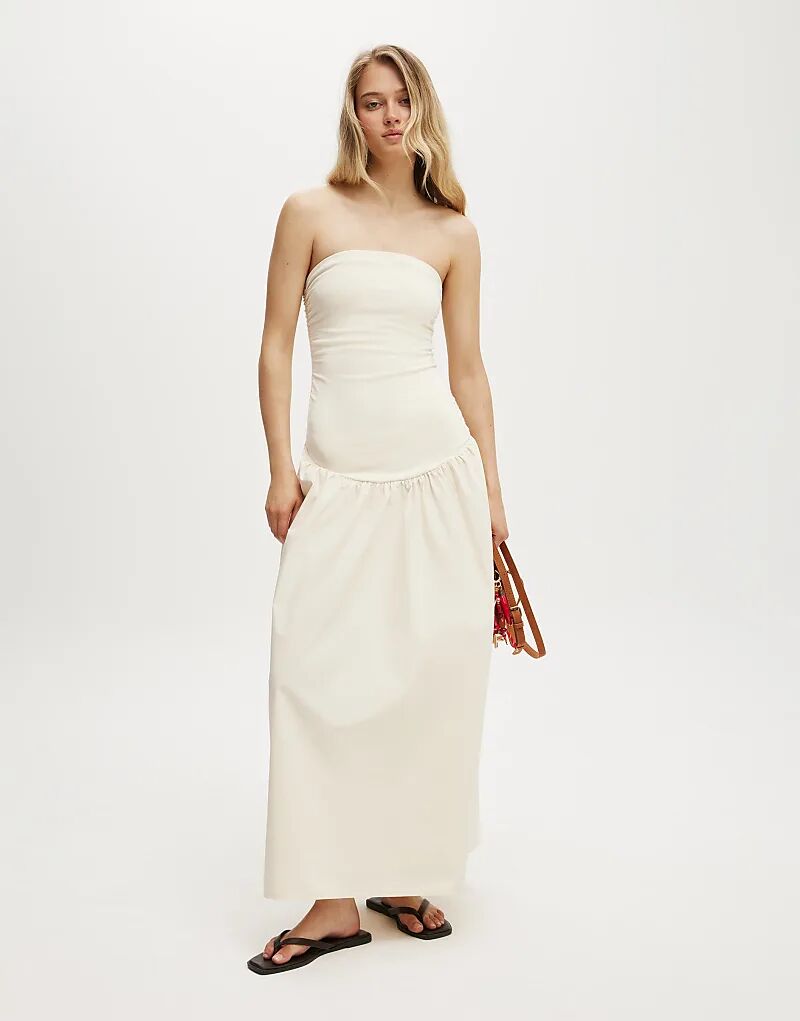

Платье макси Cotton On Romee с присборенными боками белого цвета Cotton On