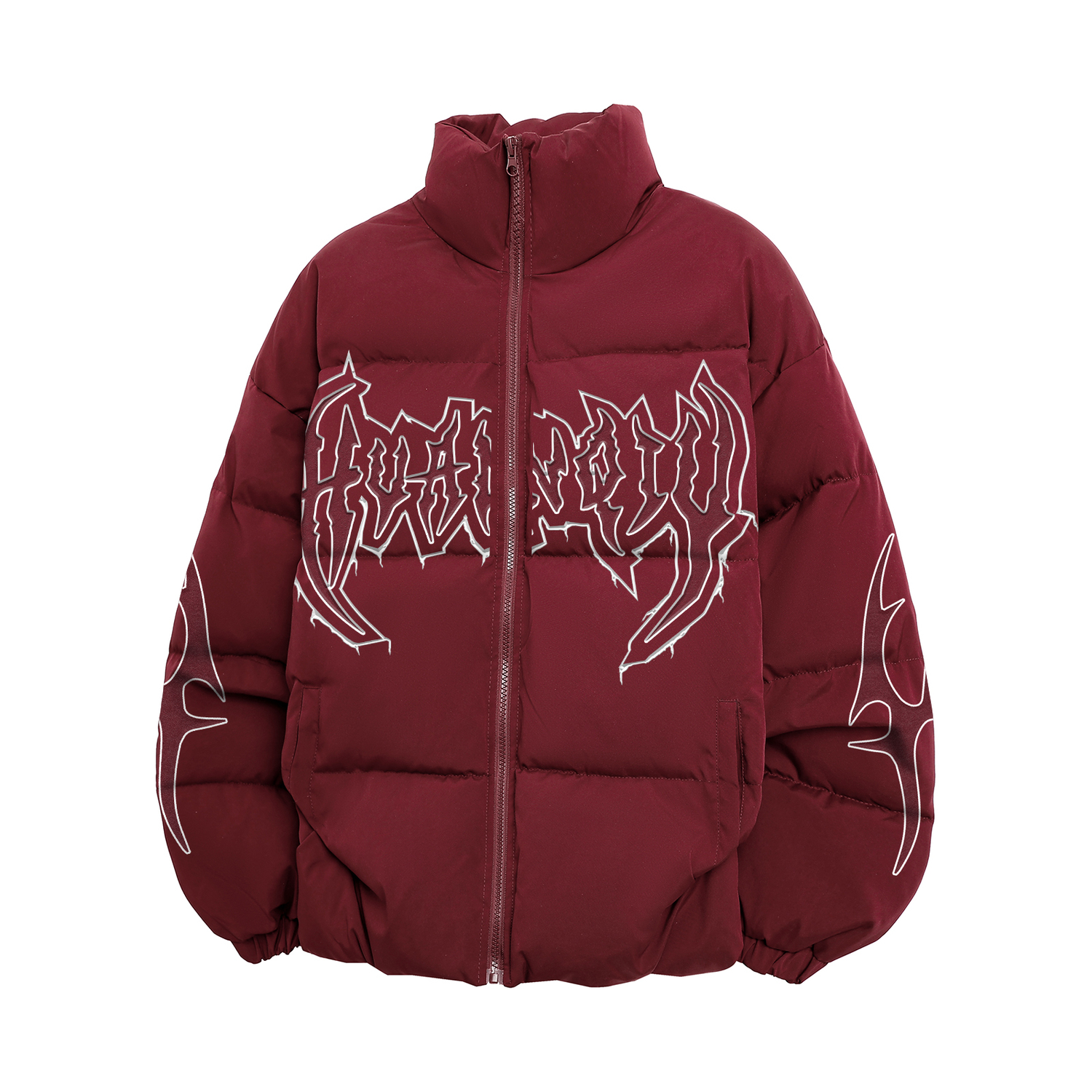 

Пуховик Unisex Stand Collar Moderate Padded HUANQIU, maroon