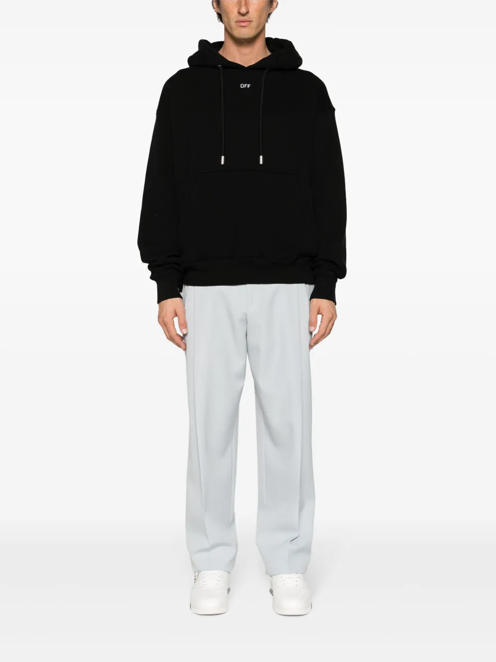 Худи из органического хлопка с кулиской OFF-WHITE, черный — фото 2