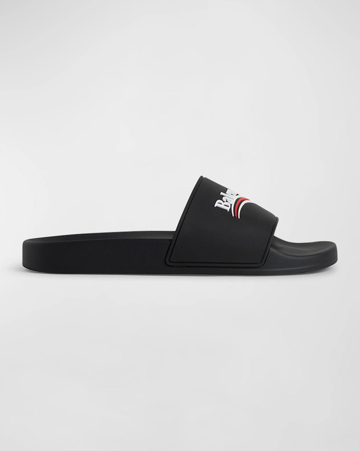 Шлепанцы для бассейна Balenciaga, цвет Black/White/Red