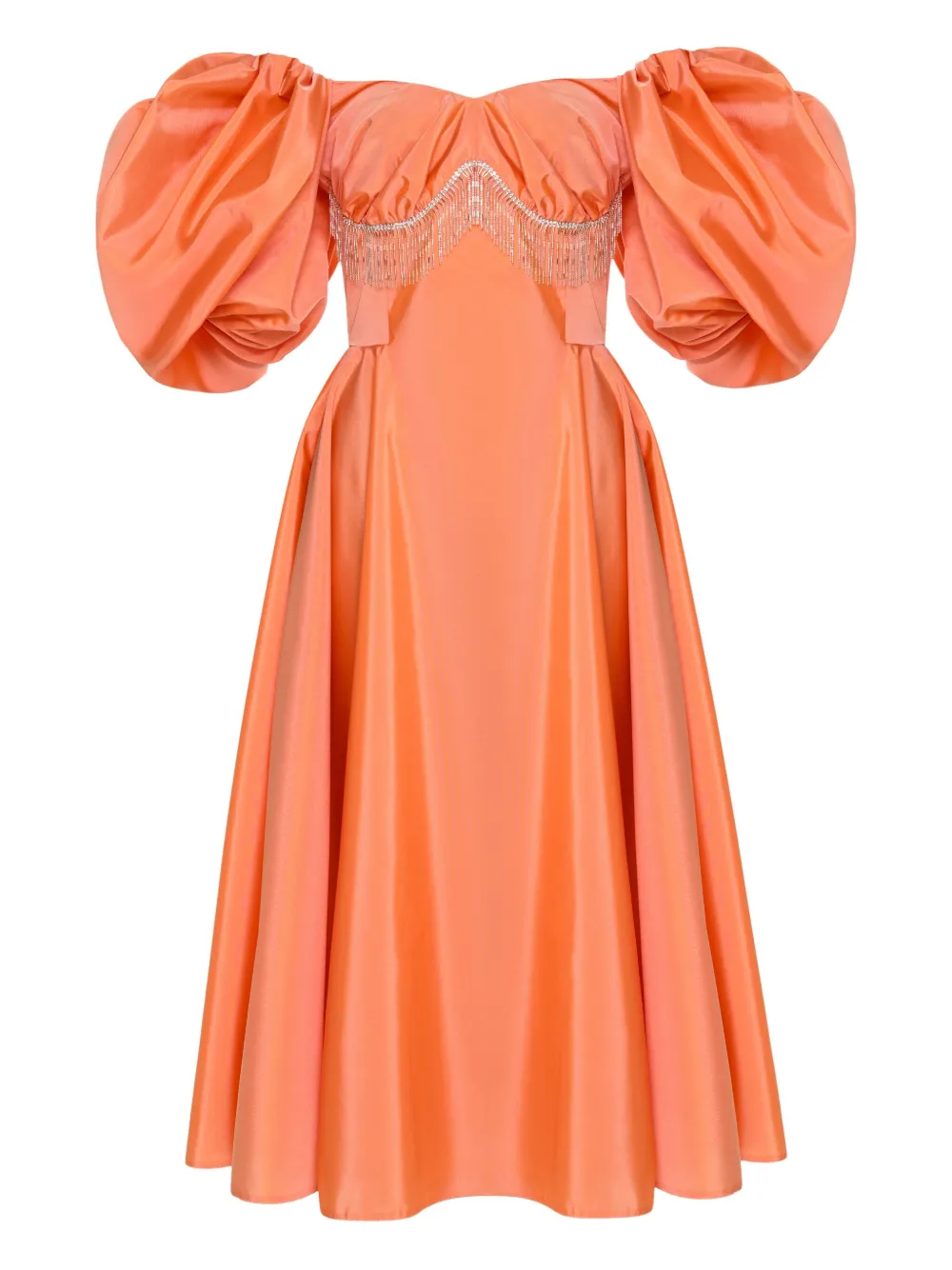 

Платье с открытыми плечами и объемными рукавами ANOUKI, оранжевый