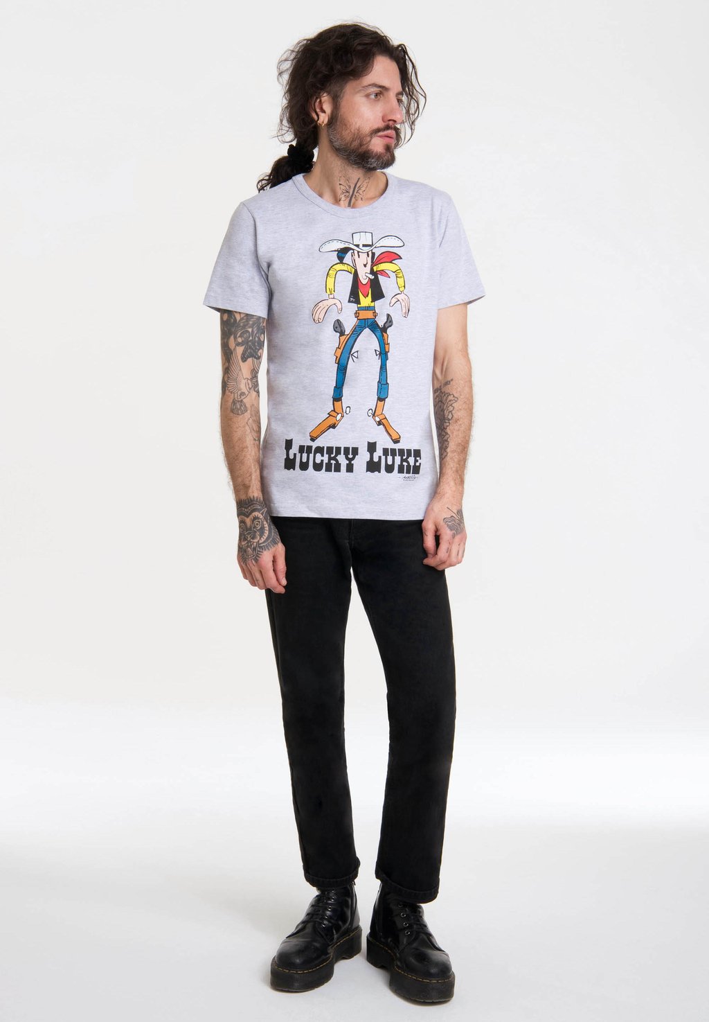 

Футболка с принтом T-SHIRT LUCKY LUKE LOGOSHIRT, серый
