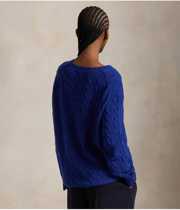 Шерстяной свитер Loose fit Polo Ralph Lauren, синий — фото 3