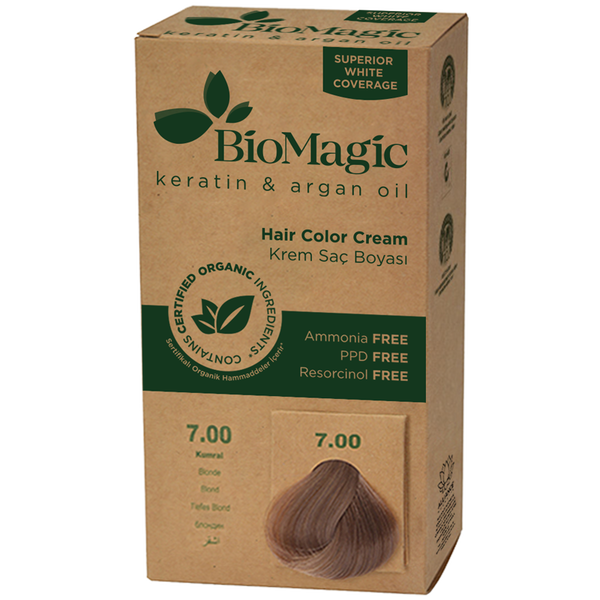 

Краска для волос Блонд 7.00, 250 г Biomagic Keratin&Argan oil, цвет blond 7.00