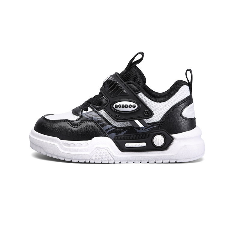 

Нескользящие и дышащие высокие кроссовки для скейтборда для мальчиков и девочек. Детские BOBDOG, черный/белый