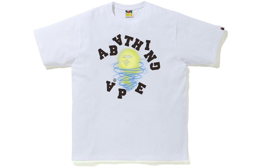 Футболка Bape Storm Broken College A BATHING APE, черно-желтая — фото 2