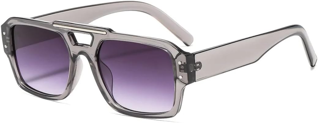 

Ретро женские солнцезащитные очки с персонализированной оправой и заклепками; мужские модные универсальные повседневные очки с защитой от УФ-излучения UV400 UATXTAU, Grey