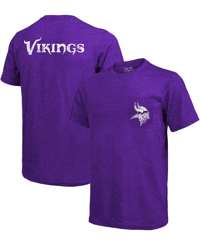 

Футболка Minnesota Vikings Tri-Blend Pocket - Меланжевый фиолетовый Majestic