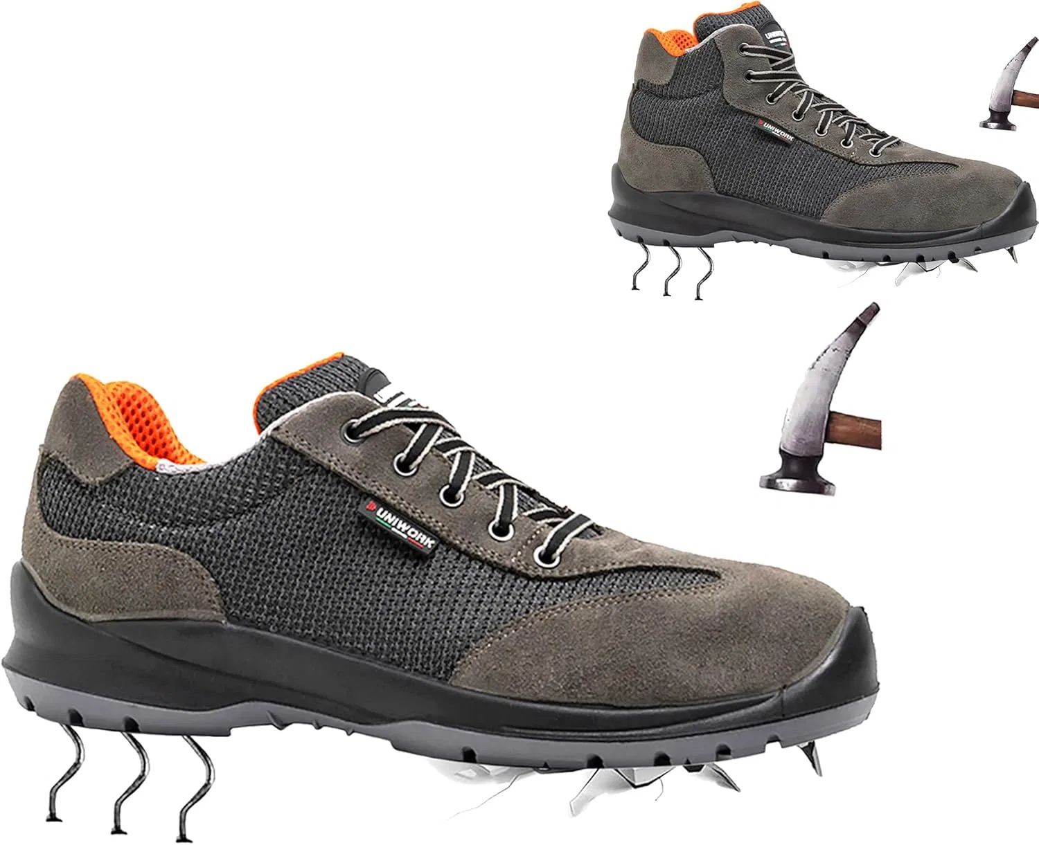 Мужская защитная обувь Safery Shoes, рабочая обувь Uni-Work, 100% произведено в Италии, категория S1 P SRC, защитный носок 200J Generisch, Breezy Grey Low