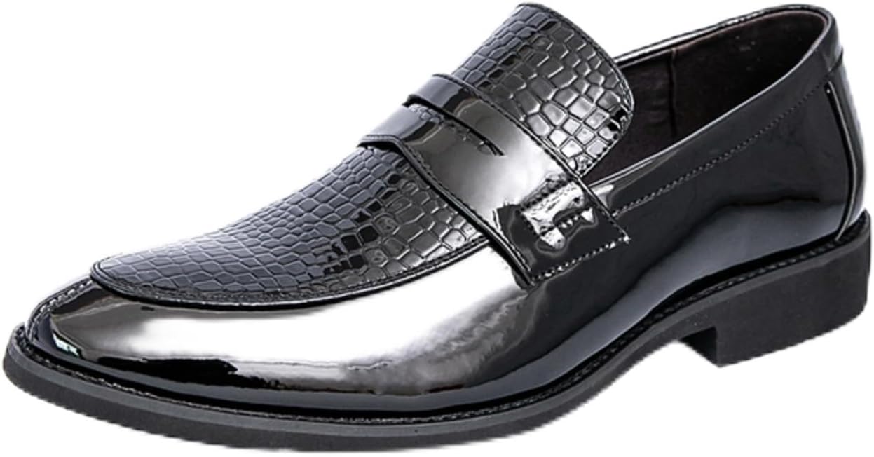 

Мужские двухцветные лоферы из лакированной кожи с монетным карманом Yrzhgdl, черный