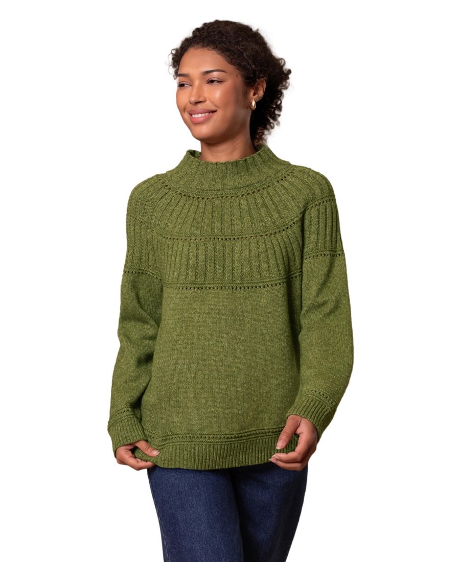 

Женский свитер с фактурной кокеткой Celtic & Co, Moss