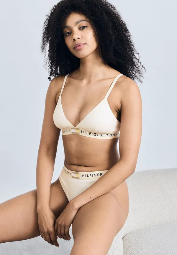 Бюстгальтер-Треугольник со съемными подушечками и логотипом heritage Tommy Hilfiger, Beige Heather