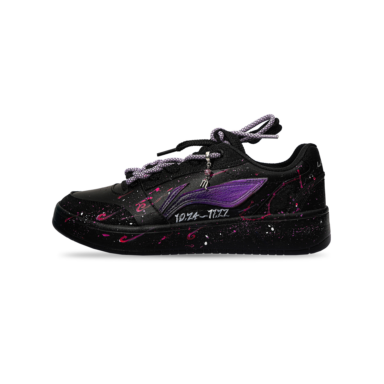 

Li Ning Sycee V3 Slip Resistant Cushioning Abrasion Resistant Low top Skateboard Shoes Men's Li-Ning, черный фиолетовый