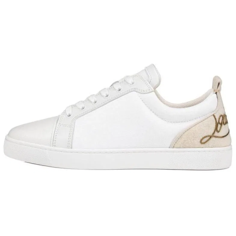 Кеды Christian Louboutin Fun Lousi Junior Flat белые
