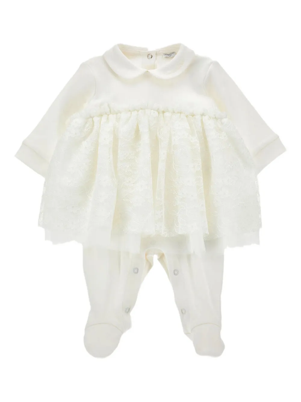 

Комбинезон с кружевной отделкой и воротником Питер Пэн Monnalisa, нейтральный