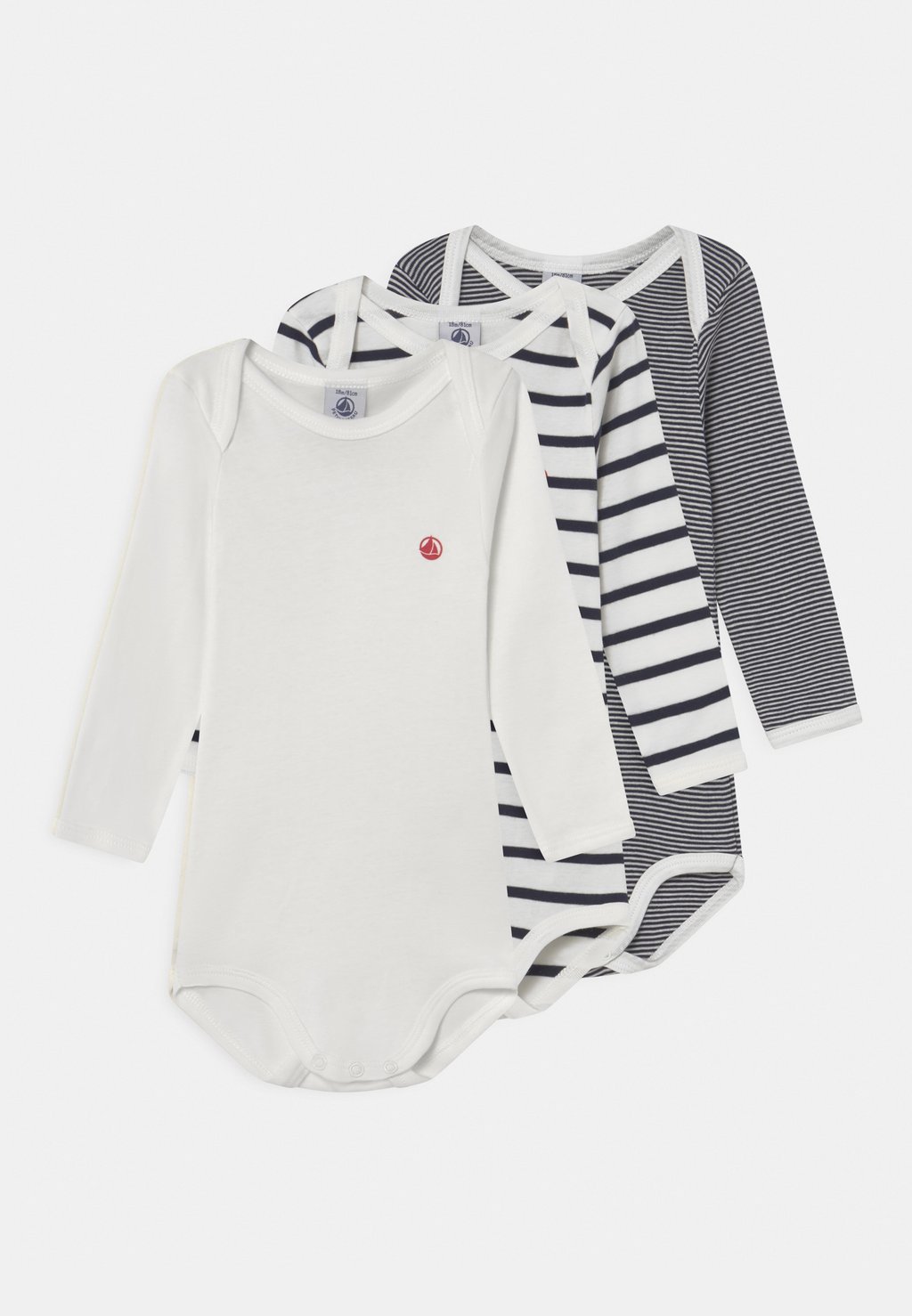 

Боди 3 PACK UNISEX Petit Bateau, цвет white/dark blue