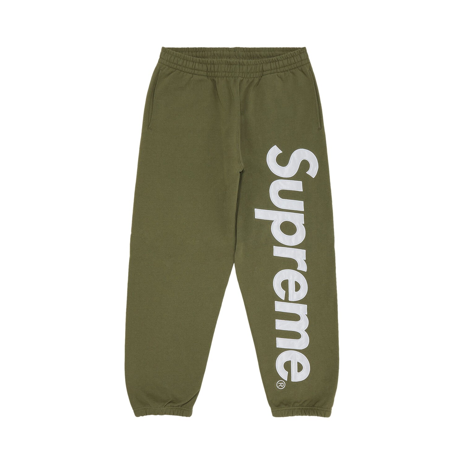 

Спортивные штаны Supreme из атласа с аппликацией Светло-оливковый