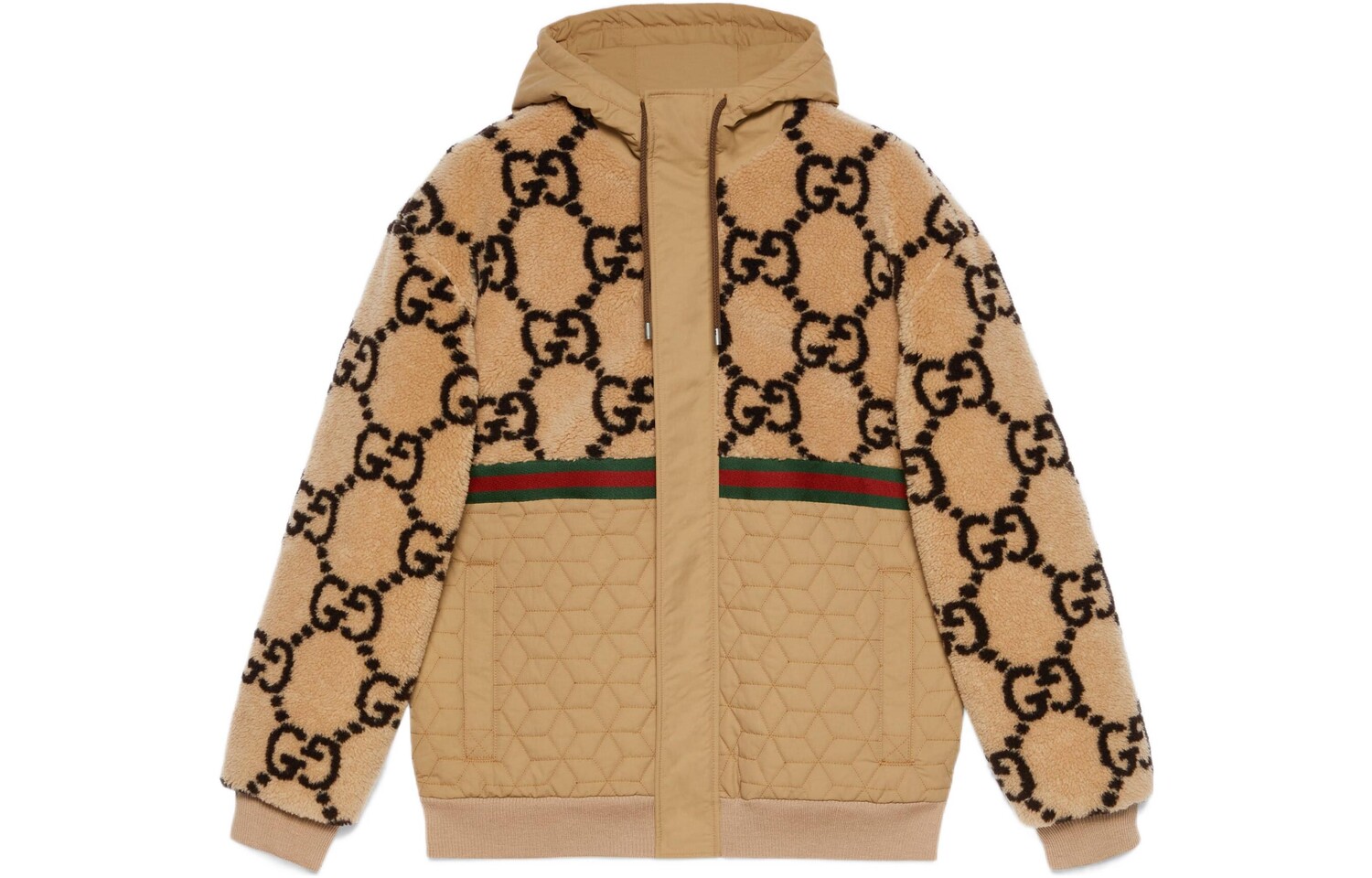 

Куртка мужская Gucci Jacquard Faux Fur, бежевый