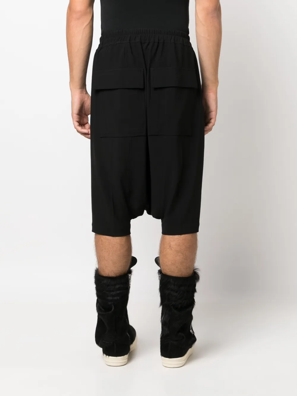 Шорты с кулиской и низким шаговым швом Rick Owens, черный — фото 4